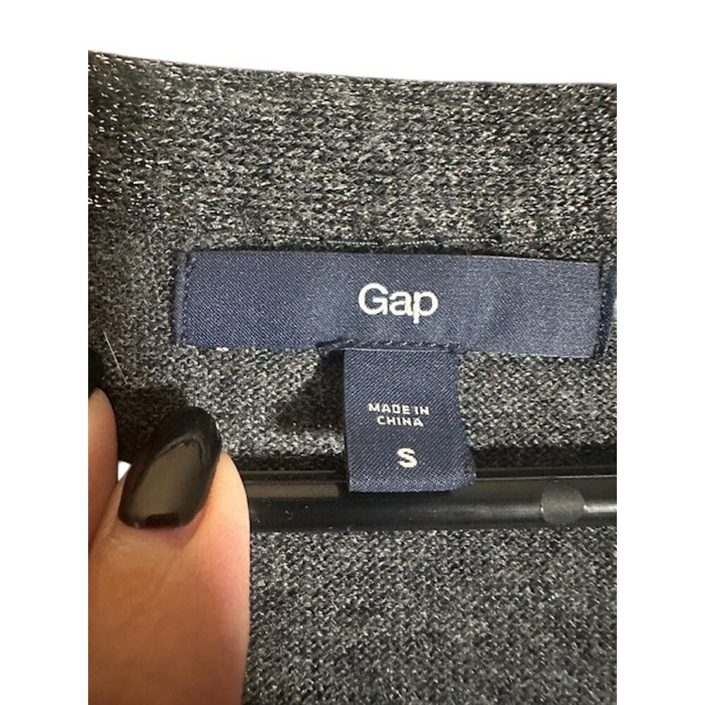 Gap Button Down V-Neck Long Sleeve Wool Blend Cardigan Dark Gray Women Sz S - Picture 7 of 9